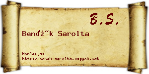 Benák Sarolta névjegykártya