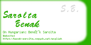 sarolta benak business card